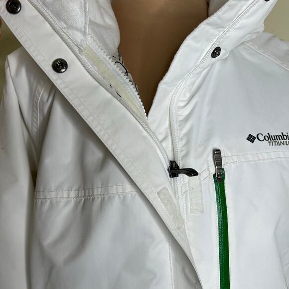 Columbia Titanium Omni Tech Jacket Large Womens White Waterproof Outdoor Sports - Picture 8 of 14